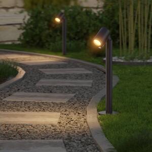 STEINEL LED podlahová lampa Way C, černá, hliník, IP65, RGBWW, stmívatelný, Černá, Hliník, Moderní