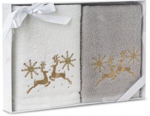 Sada bavlněných vánočních ručníků se soby Šírka: 50 cm | Dĺžka: 90 cm