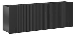 Závěsná čtyřdveřová komoda Malmi 200 cm - černý mat / černá
