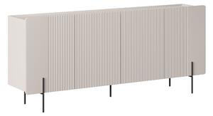 Komoda Malmi 200 cm čtyřdveřová - kašmír / černé nohy