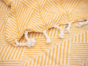 Pléd z recyklované bavlny TAKE A PLAID 125x150 cm, žlutý