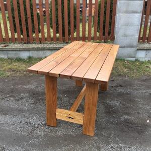 KULHÁNEK Klasický stůl dubový Odstín nátěru: lazura - ořech, Velikost desky: 150x80 cm