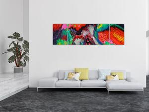 Obraz abstraktní - barvy (170x50 cm)