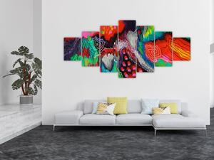 Obraz abstraktní - barvy (210x100 cm)