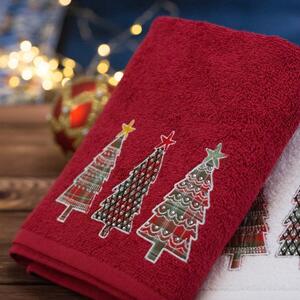 Bavlněný vánoční ručník bílý se stromečky Šírka: 50 cm | Dĺžka: 90 cm