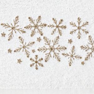Bavlněný vánoční ručník se zlatými vločkami Šírka: 50 cm | Dĺžka: 90 cm
