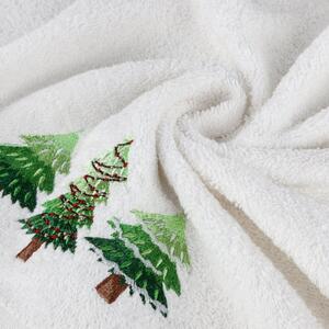 Bavlněný vánoční ručník bílý s jedlemi Šírka: 50 cm | Dĺžka: 90 cm
