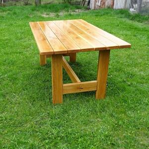 KULHÁNEK nábytek Přírodní stůl dubový Odstín nátěru: olej - palisandr, Velikost desky: 150x80 cm