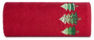 Bavlněný vánoční ručník červený s jedlemi Šírka: 50 cm | Dĺžka: 90 cm