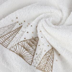 Bílý bavlněný ručník se zlatou vánoční výšivkou Šířka: 70 cm | Délka: 140 cm