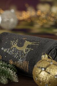 Bavlněný vánoční ručník šedý s jelenem Šírka: 50 cm | Dĺžka: 90 cm