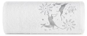 Bavlněný vánoční ručník bílý se soby Šířka: 70 cm | Délka: 140 cm