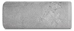 Bavlněný vánoční ručník šedé barvy s jemnou stříbrnou výšivkou Šířka: 70 cm | Délka: 140 cm