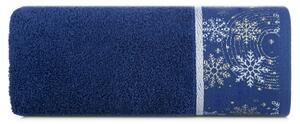 Bavlněný modrý ručník s vánoční výšivkou Šířka: 70 cm | Délka: 140 cm