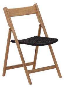 Dřevěná zahradní židle v černo-přírodní barvě Dandara – Kave Home