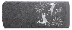 Bavlněný vánoční ručník šedý se soby Šírka: 50 cm | Dĺžka: 90 cm