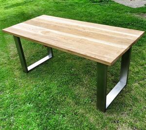 KULHÁNEK nábytek Zahradní stůl s nerezovou podnoží Odstín nátěru: olej - ořech, Velikost desky: 150x80 cm