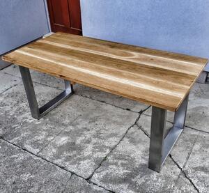 KULHÁNEK Zahradní stůl s nerezovou podnoží Odstín nátěru: lazura - teak, Velikost desky: 150x80 cm