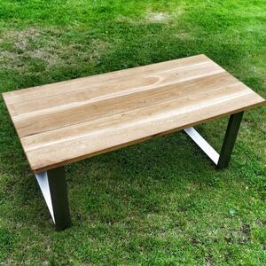 KULHÁNEK Zahradní stůl s nerezovou podnoží Odstín nátěru: olej - ořech, Velikost desky: 150x80 cm