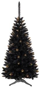 Černý vánoční stromek se zlatými větvemi 180 cm