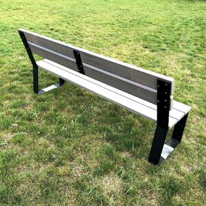 KULHÁNEK Designová zahradní lavice Délka: 150 cm, Odstín nátěru: olej - bezbarvý, Odstín podnože: černá s jemnou strukturou - JS RAL 9005