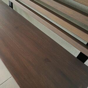 KULHÁNEK Designová zahradní lavice s opěradlem - dlouhá Délka: 250 cm, Odstín nátěru: olej - ořech, Odstín podnože: antracit - RAL 7016