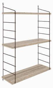 Kalune Design Nástěnná police ARMONI II 72 cm dub san remo/černá