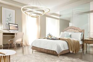IBA Luxusní manželská postel Noah Typ: Bílá s černou, Šířka postele: 90 cm, Design čela: Čalouněné
