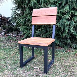 KULHÁNEK Zahradní židle s kovovou konstrukcí Odstín nátěru: lazura - palisandr, Odstín podnože: antracit - RAL 7016