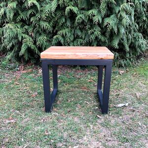 KULHÁNEK Zahradní stolička s kovovými nohami Odstín nátěru: olej - ořech, Odstín podnože: černá s jemnou strukturou - JS RAL 9005
