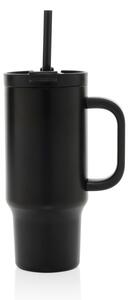 Uzavíratelný nerez termohrnek s brčkem, 480ml, XD Design, černý