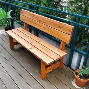 KULHÁNEK Zahradní lavice s opěradlem - přírodní Délka: 150 cm, Odstín nátěru: olej - bezbarvý