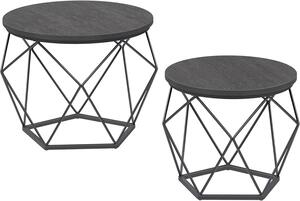 SADA KONFERENČNÍCH STOLKŮ, šedá, černá, kov, kompozitní dřevo, 60-50/60-50/45-40 cm MID.YOU - Konferenční stolky, Online Only