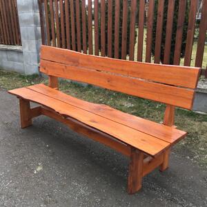 KULHÁNEK Zahradní lavice s opěradlem - rustikální Délka: 150 cm, Odstín nátěru: lazura - pinia