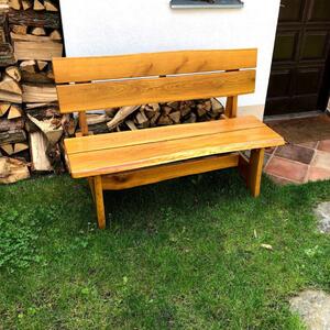 KULHÁNEK nábytek Zahradní lavice s opěradlem - rustikální Délka: 150 cm, Odstín nátěru: lazura - pinia