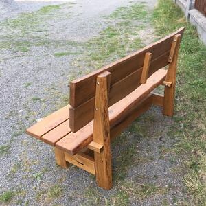 KULHÁNEK Zahradní lavice s opěradlem - rustikální Délka: 150 cm, Odstín nátěru: olej - palisandr