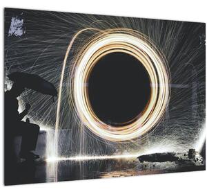 Obraz - Světelná show v dešti (70x50 cm)