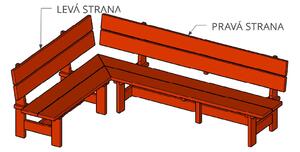 KULHÁNEK Zahradní rohová lavice - rustikální Odstín nátěru: lazura - teak, Délka levé strany: individuální, Délka pravé strany: 200 cm