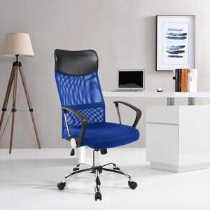 Ergonomická kancelářská židle s vysokou opěrkou - modrá