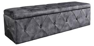 Lavice CHESTERFIELD 140 CM antik šedá s úložným prostorem Nábytek | Doplňkový nábytek | Pokojové lavice