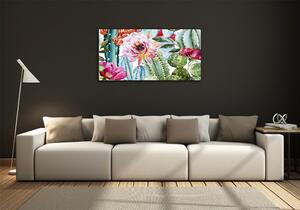 Fotoobraz na skle Kaktusy a květiny osh-86911786
