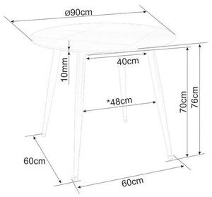 Jídelní stůl Rion - průměr 90 cm, černá