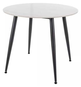 Jídelní stůl Rion - průměr 90 cm, mramor / černá