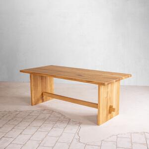 KULHÁNEK Jídelní stůl z dubového dřeva - trnož s klínem Velikost desky: 150x80 cm