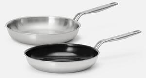 Fabini Sada pánví Lucca 4.0 Pro, ø 26 cm, 2 díly - Nerezová beznýtová pánev z vícevrstvé nerezové oceli + nepřilnavá nerezová beznýtová pánev s keramickým povrchem z vícevrstvé nerezové oceli