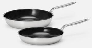 Fabini Sada pánví Lucca 4.0 Pro, ø 26 cm + ø 30 cm, 2 díly - Nepřilnavé nerezové beznýtové pánve s keramickým povrchem z vícevrstvé nerezové oceli