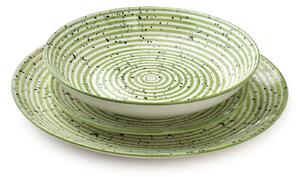 Mondex Porcelánová jídelní souprava Stripes Green sada 18ks