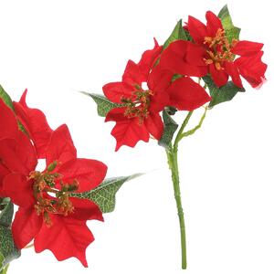 Autronic Poinsécie, vánoční růže, umělá květina , barva červená KU4301