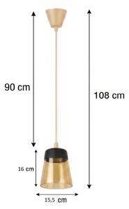 Brilagi - LED Lustr R GLASS 1xE27/60W/230V pr. 15,5 cm béžová/kou béžová/černá