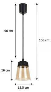 Brilagi - LED Lustr na lanku R GLASS 1xE27/60W/230V pr. 15,5cm černá/kouř béžová